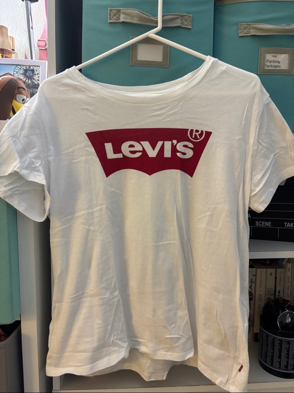 Levi's White Short Sleeve Tee with Red Logo